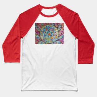 Colourful Mandala with Tree Baseball T-Shirt